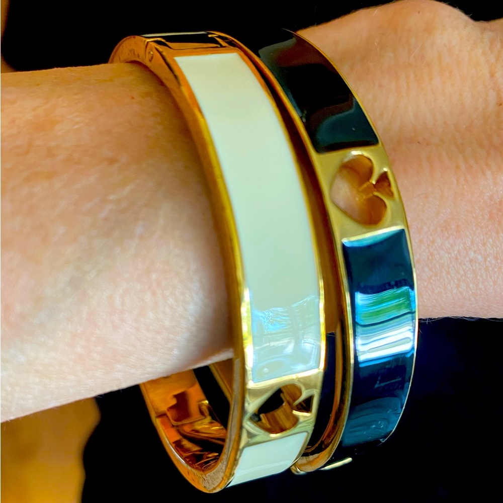 Two Kate Spade enamel bangle bracelets